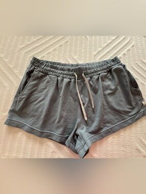 Vuori Women’s Cozy High-Waist Drawstring Women’s Shorts — Slate Blue